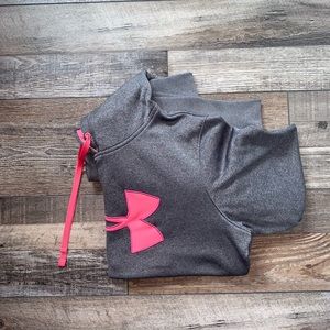 pink and gray under amour hoodie